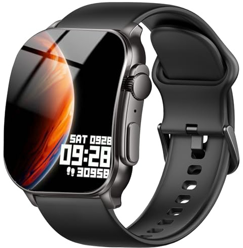 Smart Watch for Men, 2.01 AMOLED Curved Display Fitness Tracker with Answer/Make Calls, 100+ Sport Modes, Fitness Watch with 24/7 Heart Rate/Sleep Monitor/Pedometer, IP68 Waterproof, for Android iOS