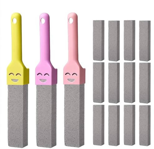 XxinXrong 12 pezzi pietra pomice per WC con 3 maniglie, blocco per la pulizia della toilette, detergente per pietra finale, per rimuovere lo sporco in cucina, bagno, doccia, WC, lavandino