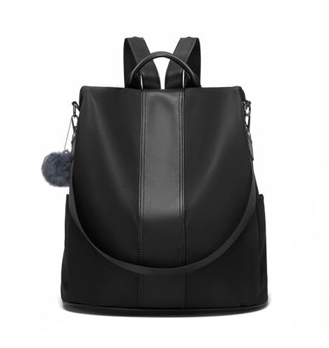 Miss Lulu Anti-theft PU Backpack for Women - Large Capacity Backpack with Multiple Pockets, Convertible into Shoulder Bag for Work, Travel and Daily Use