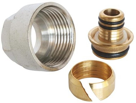 SOMATHERM FOR YOU, Raccord à compression 3/4 pour tube multicouche Ø16 mm - Installation facile et rapide - Norme ACS - Compatible eau chaude et froide - Couleur gris/argent
