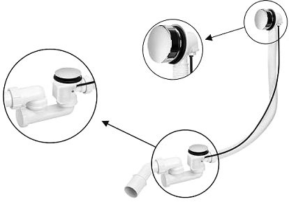 McAlpine Ablaufgarnitur Ablauf Siphon Badewanne Duschwanne, HC31MN1