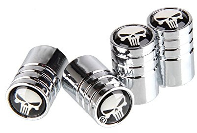 Goliton® Reifenventilkappe Schädel Kopf Lange Zähnen allgemeine Ventilkappe Ventildeckel Ventilkappe - Silber