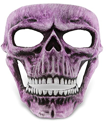 Attitude Studio Pink Skeleton Mask - Costume Skull Mask for Men and Women, Steampunk Inspired Full Face Mask Costume Accessory, Perfect for Halloween, Parties, Conventions, and Horror-Themed Events