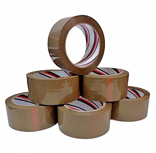 various Cinta de Embalaje Marrón 48 mm x 100 m, Pack de 6 Rollos, Precinto Adhesivo Fuerte para Cajas, Mudanzas, Envíos y Almacenaje, Resistente y Fácil de Usar