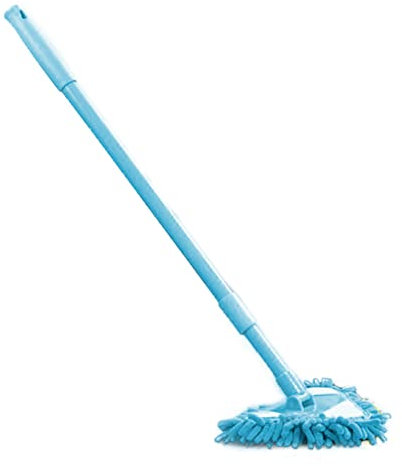 Fulenyi Fregona para la limpieza del suelo, giratoria 180 ° con mango largo, limpieza zócalos, junta techo, para suelo baño, pared y suelo cama