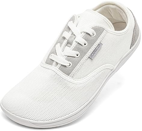 HOBIBEAR Unisex Wide Barefoot Minimalist Shoes for Men Women Outdoor Trail Walking Shoes(White, UK 11)