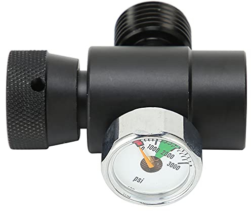 Aqur2020 Soda Valve Adapter,Big Bore Connector Pressure Gauge Refill Station 3000psi 4 ASA Kit Tr21 with CO2 CGA320 Black