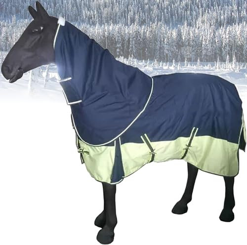Fly Sheet Winter Turnout Hästtäcke med avtagbart halsskydd Vattentät hästmatta 155cm (61 '') häststallmatta