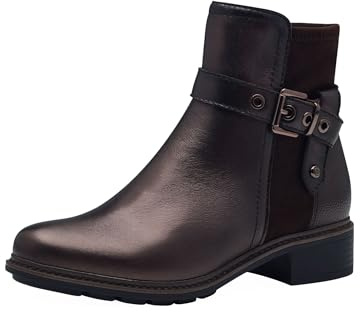 Tamaris Bottines à talon bloc pour femme, Métal mocca, 40 EU