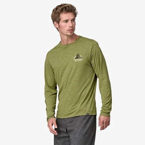 PATAGONIA M's L/S Cap Cool Daily Graphic Shirt - Lands 45160 Chouinard Crest: Buckhorn Green X-Dye XL herr