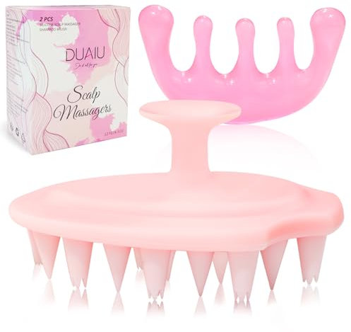 DUAIU Kopfhaut Massagegerät Shampoobürste Weiche Silikon Haar Kopfhautbürste Für Sauberes Nasses und Trockenes Haar Kopfmassagegerät Reduzieren Sie Schuppen Massage Kopfhaut Für Haarpflege