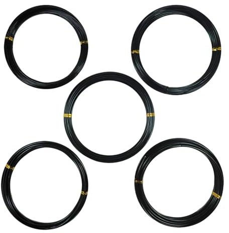 Fil De Fer Pour Bonsaï Fil d'entraînement for bonsaï en aluminium anodisé, ensemble de démarrage de 5 tailles, 1,0 Mm, 1,5 Mm, 2,0 Mm, 2,5 Mm, 3,0 Mm (147 pieds au Total) - Choisissez votre couleur (5