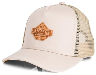 Blackskies® Essentials Trucker Cappellino da Baseball per Bambini - Regolabile per Bambini e Bambine, Berretto alla Moda, Nascita, Battesimo, Berretto con Visiera - Beige-Marrone - 49-54 cm