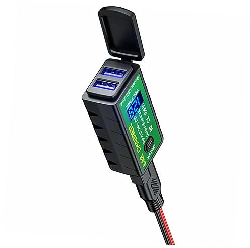 ULTECHNOVO Dual Usb Phone Charging Supply for Motorcycles Motorcycle Charger Car Cigarette Charger Extension Pp Material