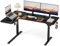Acrolix Höhenverstellbarer Schreibtisch Eckschreibtisch, 150 X 100 cm Schreibtisch Höhenverstellbar Elektrisch, Steh-Sitz Gaming Tisch Computertisch, Stabile Doppelträger für Zuhause, Büro, Schwarz