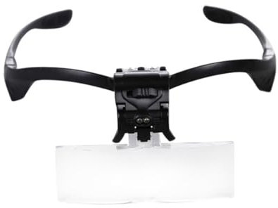 Didiseaon 1 Pc Lampe à Cils greffage Loupe pour coiffeurs écran loupe de téléphone lumières loupe à Bandeau Lampes de Poche visière Lunettes loupe amplificateur Frontal avec lumière Black