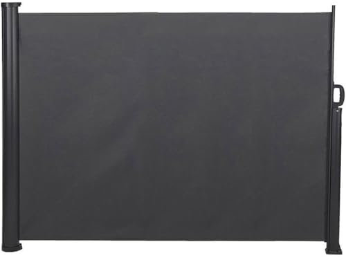 Brixy Verstellbarer Windschutz – 300 x 160 cm – dehnbar – Rollbar – Sonnenschutz – Außenbereiche, Strand, Patio, Balkon, Camping - Schutz – Seitenmarkise – Wetterfest - Anthrazit