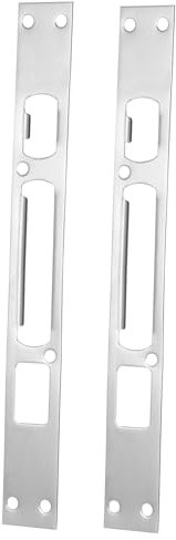 NUOBESTY 2 Ensembles Plaque De Serrures De Sécurité De Porte Assiette De Verrouillage Gâche De Porte Longue Serrure De Renfort De Porte Plaque De Verrouillage Acier Inoxydable 2 Pièces * 2