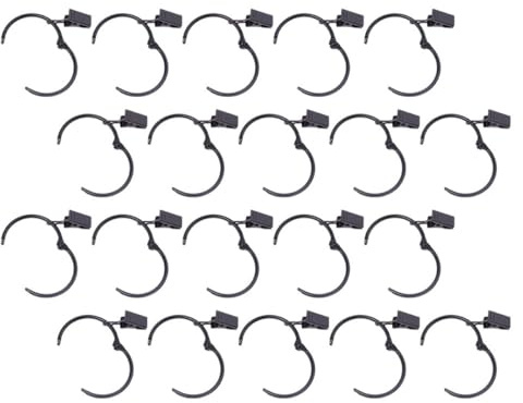 GETAJGHSD 30pcs Black 3.2cm Metal Curtain Clips with Rings Multipurpose Sturdy Curtain Clamps for Shower and Window Drapery Fixing Household Fixator Hardware