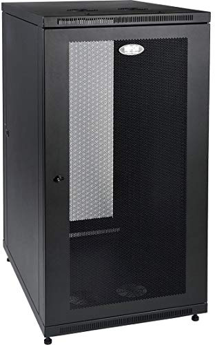 Tripp Lite 24U Rack Enclosure Server Cabinet, Mid Depth 32.5 Deep, Standard Width for 19-inch Network Equipment, 5-Year Warranty (SR24UB)