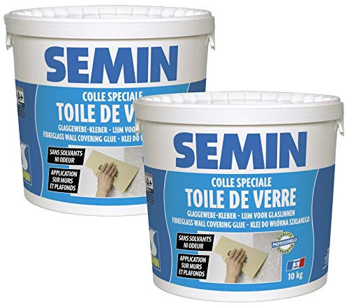 Semin - Colle en Pâte pour Toiles de Verre - Prête à l'Emploi - Seau de 10 kg (Lot de 2)