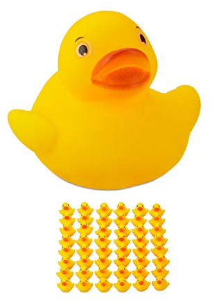 240 x Badeente 3,5 cm, klassisches Quietscheentchen für die Badewanne, Badespielzeug für Groß und Klein, Gummiente , gelb