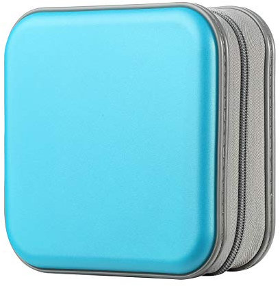 alavisxf xx CD Tasche, 48 DVD Tasche Hartplastik CD Taschen Aufbewahrung Schutzhülle DVD Lagerung CD Tasche für Kinder Auto (Himmelblau48, 48 Kapazität)