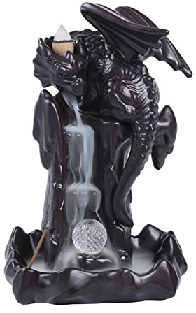 Quemador de Incienso Dragon, Soporte de Incienso de DragóN, Quemadors de Inciensos de Reflujo, Soporte de Incienso de CeráMica con 10 Conos de Incienso, para Estudio, Dormitorio, Estudio De Yoga