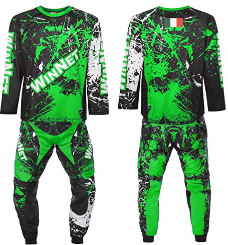 WinNet Completo tuta da Moto Cross Maglia + Pantalone