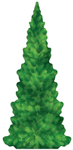 Beistle 6' 6 x 3' 0.25 Corrugated Cardboard Life Size Evergreen Tree Stand Up with Easel, Christmas Decorations, Spring & Summer Décor