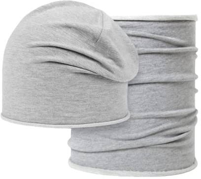 Cappello Cotone Bambino Bambina Scaldacollo Sciarpa Anni Leggero Berretto Bimba Bimbo Ragazzo Cappellino Regalo Cuffia Cappelli Ragazza Primavera Collo Estivo fasciacollo (S, Set Grigio)