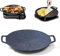 LAKEMON Multi-Function Medical Stone Grill Pan Non-Stick Pan,Non-stick Coating frying Pan,Round BBQ Griddle with Handle,Multifunctional Stove Plate for Meats,Pancakes,Ribs (12in)