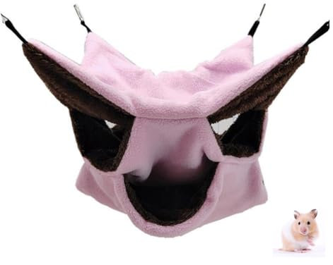 LATRAT Hängematte für Kleintiere, Weiche Und Warme Haustierkäfighängematte, 3-Lagig Hamster Hängebett für Meerschweinchen Hamster Frettchen Papagei Käfig Zubehör