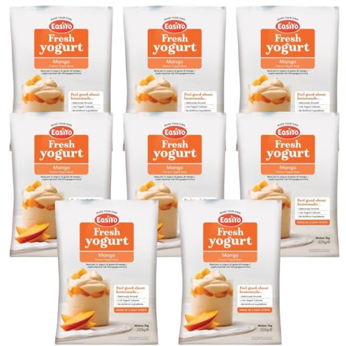 EasiYo Yoghurt Mango, 8 Bags | Each Bag Makes 1 kg Yoghurt