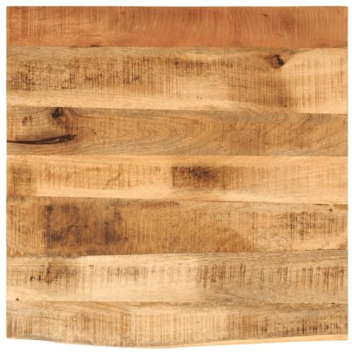 vidaXL Tischplatte, Holzplatte für Tisch Esstisch Couchtisch, Massivholzplatte Baumkante, Ersatztischplatte, 80x80x2,5cm Massivholz Raues Mangoholz