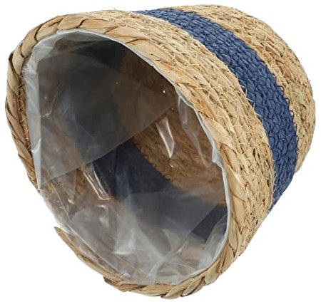 TINEASUR Panier Tressé pour Plantes Panier à Fleurs Naturel Support De Rangement pour Maison Pot De Fleurs Récipient De Décoration Intérieure