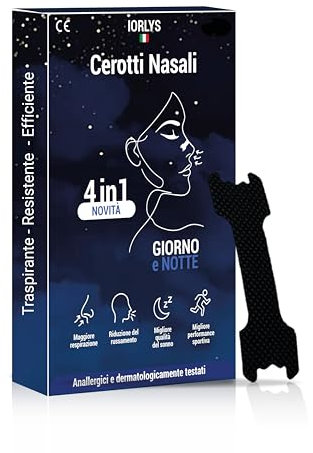 60pz Cerotti Nasali, Antirussamento, Sport, Respira Bene, Dormire Meglio,Tenuta Forte, Asticelle Rinforzate, Antisudore, Cerotti Naso, Giorno, Notte, Russare, Uomo, Donna, Bambino, Dilatatore Nasale