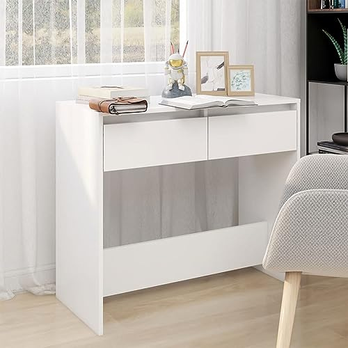 Juroupi Tavolo Consolle Bianco 89x41x76,5 cm in Acciaio,Tavolo Consolle,Tavolo Consolle Ingresso,Tavolo da Consolle Soggiorno Moderno-809566