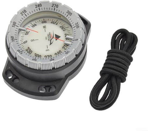 Compas compact et étanche avec ajustement réglable pour une meilleure navigation pendant la plongée sous-marine (gris)