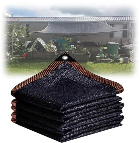 Telo ombreggiante nero resistente per piante, rete di protezione UV permeabile all'acqua con occhielli bordo nastrato, ideale per giardino, balcone, posto auto coperto, pergola, patio, tenda da sole