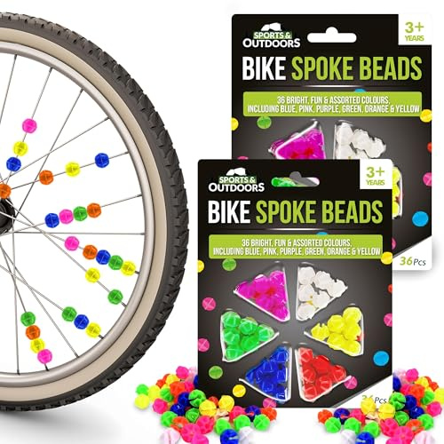 SOL 72pcs Bike Accessories Kids Spoke Beads, Multicoloured Bicycle Spokey Dokeys, Bright and Fun Assorted Colours, Easy to Use Plastic Clip Wheel Reflectors for Girls and Boys