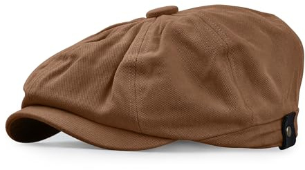CLAPE Cappellino Newsboy a Otto Pannelli Newsboy cap con Visiera Estate/Inverno Coppola Uomo Estiva Vintage Bakerboy Hat Cappello Gatsby Basco Scozzese Brown BL45