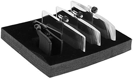 Clip per lente d'ingrandimento per occhiali, clip per lente d'ingrandimento con custodia in plastica per occhiali, lente d'ingrandimento con luce per portatori di occhiali, 1,5 x 2,5 x 3,5 cm