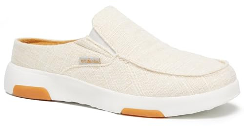 Women's Orthopedic Slip-On Loafers Slippers Shoes: Casual Orthotic Walking Clogs for Womens, Soft Supportive Slip-On Boat Shoes for Hanging Out Beige Size 8