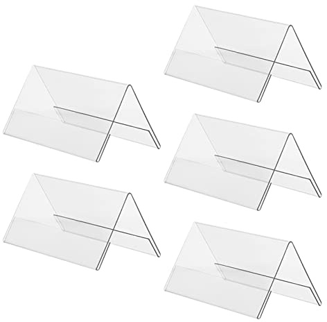 NUOBESTY Tarjeteros De Acrílico Transparente Doble Cara Para Tarjetas De Visualización Del Asiento Del Invitado De Conferencia Expositor De Tarjetas Para Oficina Mesa Supermercado Y Tienda