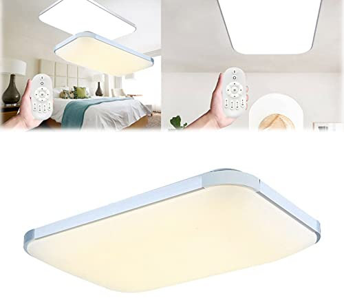 LZQ LED Deckenleuchte Dimmbar 72W mit Fernbedienung,3000K-6500K Deckenleuchte LED Panel dimmbar für Wohnzimmer, Schlafzimmer, Küchenlampe, Esszimmer, Bad