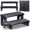 poolomio® Leiter Treppe für Spa & Whirlpool Schwarz | 2-stufige Spaleiter aus PVC | 70 x 65 x 24 cm | rutschfeste Oberfläche, einfache Montage