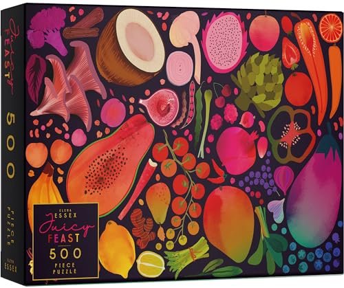 Elena Essex Puzzle 500 Teile mit dem Farbposter im A3-Format - Juicy Feast, Puzzle für Erwachsene, Schwer, Frucht Pflanze Gemüse, Puzzlegröße 61x46cm