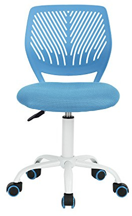 FurnitureR Silla educativa para niños, Moderna Silla de Oficina Ajustable sin Brazos para jóvenes Estudiantes, Silla de Escritorio giratoria en Azul Vivo
