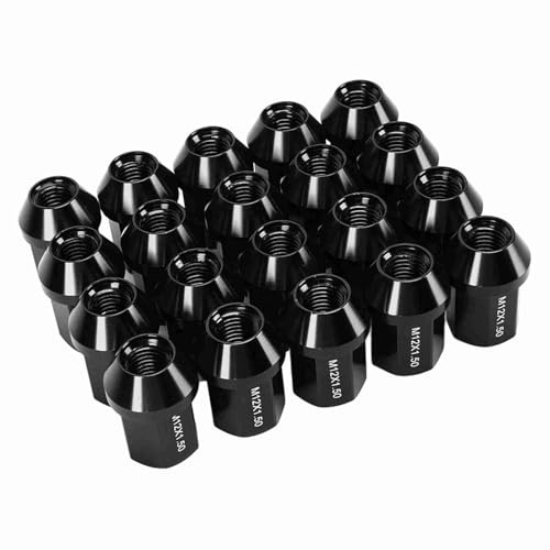 Red Lug Nuts Nutsnto 2021 20 Tuercas de Rueda M12 X 1,5, Extremo Cerrado, Aleación de Aluminio 6061, Tuercas de Repuesto para Neumáticos para Camaro 1983-2002, Piezas de